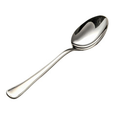 PNG Elegant silver spoon isolated on white background, perfect for dining, culinary, and kitchen-themed designs.