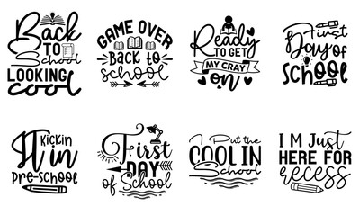 Simple Back To School Invitation, Trendy Retro Style Illustration Collection Vector Illustration for Announcement, Label, Stationery