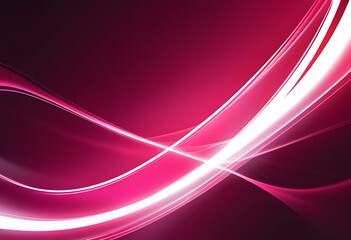 Naklejka premium A vibrant deep pink background with delicate curves and glowing white lines creates a sense