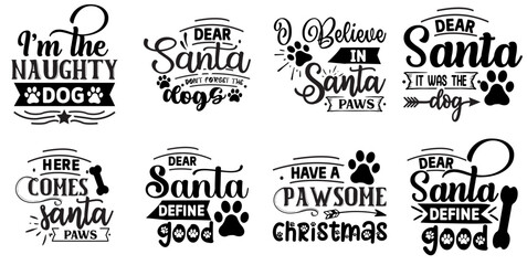 Minimal Dog Calligraphy, Calligraphic Lettering Bundle Vector Illustration for T-Shirt Design, Printing Press, Announcement