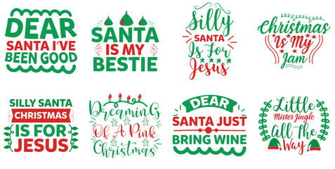 Creative Christmas Trendy Retro Style Illustration, Calligraphic Lettering Collection Vector Illustration for Printing Press, Presentation, Advertisement