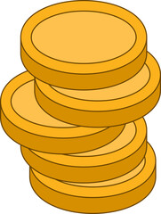 Cartoon pile of golden coin.