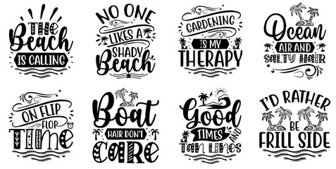 Fototapeta premium Simple Summer Trendy Retro Style Illustration, Quotes Bundle Vector Illustration for Stationery, Vouchers, Social Media Post