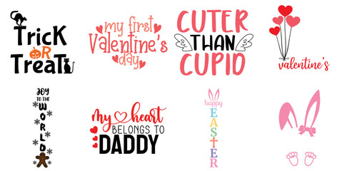 Elegant Home Signs Hand Lettering, Invitation Set Vector Illustration for Printing Press, Holiday Cards, Wrapping Paper