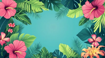 Naklejka premium Asian Pacific American Heritage Month Banner with Hibiscus and Text Space