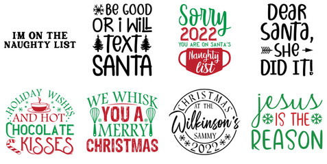 Modern Christmas Labels And Badges, Trendy Retro Style Illustration Pack Vector Illustration for Greeting Card, Book Cover, Postcard