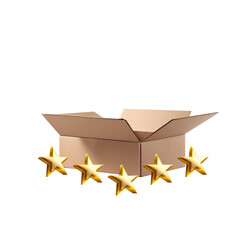 Entrega de encomenda 5 estrelas em fundo transparente, sem fundo
