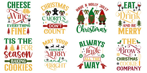 Minimal Christmas Libbey Can Glass Labels And Badges, Phrases Collection Vector Illustration for Decal, Flyer, Sticker