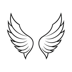 Elegant vector illustration of detailed stylized wings, ideal for tattoos, logos, and artistic designs.