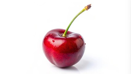 Fresh red cherry isolated on white background, delicious and juicy fruit for healthy eating