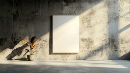 Obraz premium Wall-mounted frame showcasing a stylish mock-up poster, three-dimensional illustration, designed for creative presentations and versatile interior decor.