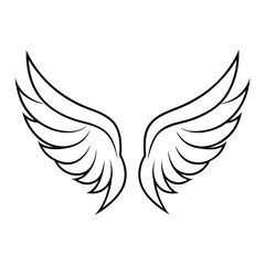 Elegant vector illustration of detailed stylized wings, ideal for tattoos, logos, and artistic designs.