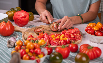 Tomaten verarbeiten, frische Tomaten aus dem Garten, Tomatensoße selber machen
