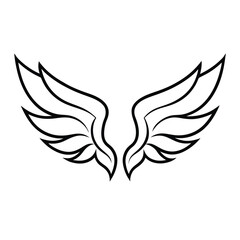 Elegant vector illustration of detailed stylized wings, ideal for tattoos, logos, and artistic designs.