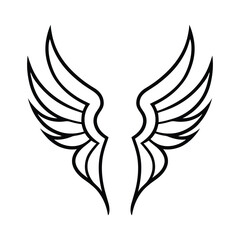 Elegant vector illustration of detailed stylized wings, ideal for tattoos, logos, and artistic designs.