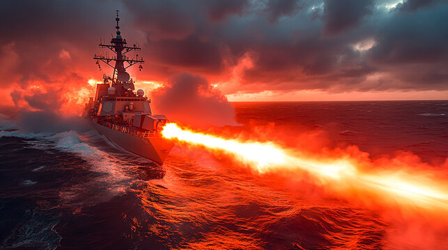 Electrifying Power: Experimental Railgun on Military Ship with Plasma Arcs and High-Energy Effects