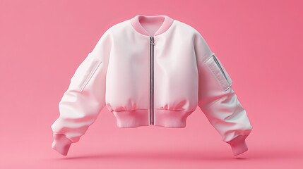 3D rendering and illustration of a blank cropped jacket mockup