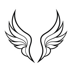 Elegant vector illustration of detailed stylized wings, ideal for tattoos, logos, and artistic designs.