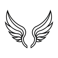 Elegant vector illustration of detailed stylized wings, ideal for tattoos, logos, and artistic designs.