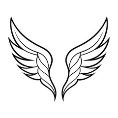 Elegant vector illustration of detailed stylized wings, ideal for tattoos, logos, and artistic designs.