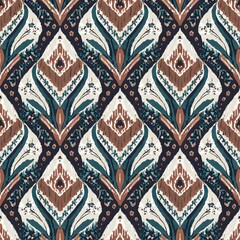 Thai Ikat paisley embroidery background.geometric ethnic oriental pattern traditional.Aztec style