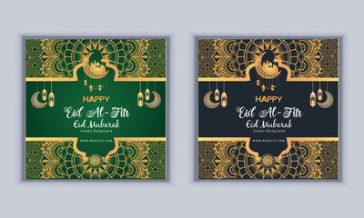 Happy eid al fitr design vector template