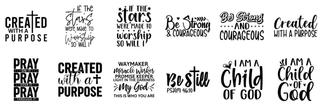 Minimal Christian Hand Lettering, Labels And Badges Pack Vector Illustration for Label, Poster, Decal