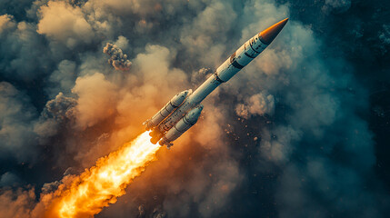 Cutting-Edge Military Satellite Launch: Ignition and Lift-Off at Spaceport