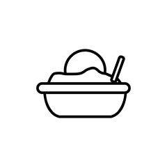 shaved ice line icon