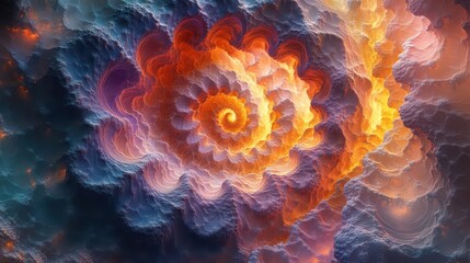 mesmerizing fractal pattern swirls in vibrant colors intricate geometric shapes creating hypnotic depth digital art masterpiece with infinite complexity