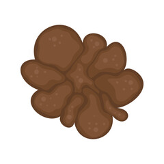 Flat cute bright colors of mushroom icon. Illustration isolated on white background. Food, autumn, and spring. Nature
