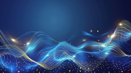 Obraz premium Elegant Blue Abstract Wave Background: A Modern, Fluid Design for Sophisticated Visuals and Digital Media