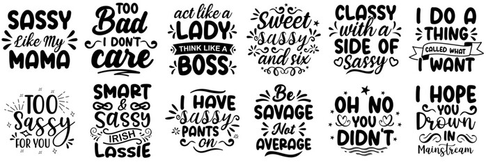 Minimalist Sassy Typography, Invitation Bundle Vector Illustration for Newsletter, Advertisement, Announcement