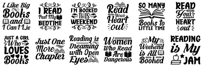 Fototapeta premium Classic Reading Phrases, Calligraphy Pack Vector Illustration for Announcement, Icon, Advertising