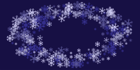 Falling and flowing Snowflake decoration isolated on white background Snowfall vector illustration.