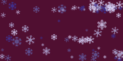 Falling and flowing Snowflake decoration isolated on white background Snowfall vector illustration.