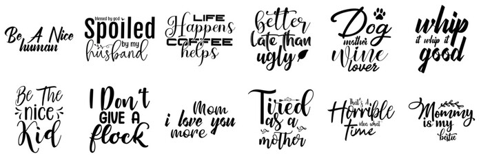 Creative Best Calligraphy, Calligraphic Lettering Set Vector Illustration for Bookmark, Advertisement, Gift Card