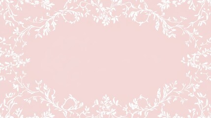 A delicate pink background with white floral patterns, suitable for invitations or stationery.