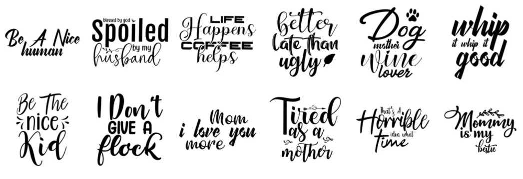 Creative Best Calligraphy, Calligraphic Lettering Set Vector Illustration for Bookmark, Advertisement, Gift Card