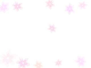 Fototapeta premium Falling cherry bloom flower parts. Apple or japanese sakura petals flying.Cherry blossoms, spring flower garden vector illustration on white background. Japanese sakura flowers.