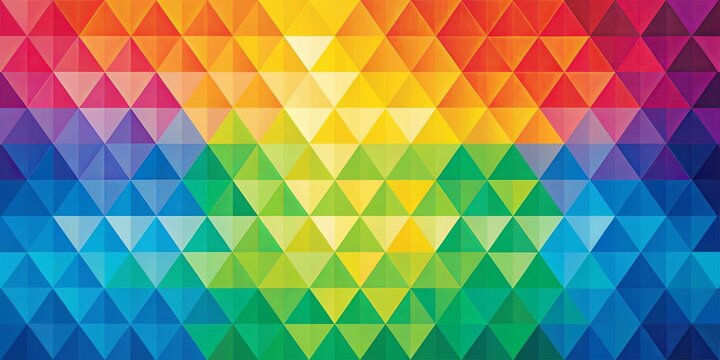Abstract rainbow triangle pattern background with geometric shapes