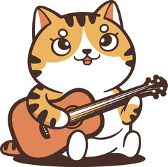 A cute cat sticker Illutration vector .