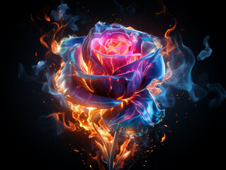 Gorgious A flower with a fire on it