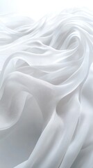 Obraz premium Abstract Draped White Sheer Fabric Texture