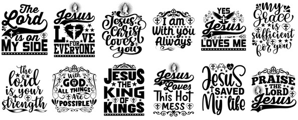 Minimal Jesus Labels And Badges, Invitation Set Vector Illustration for Announcement, Icon, Advertising