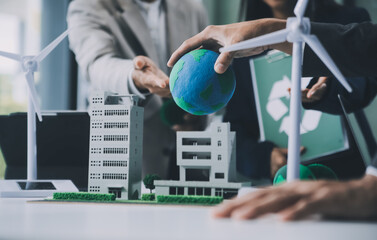 Carbon offset price report CO2 emission. Future growth Net zero waste in ESG ethical SME office...