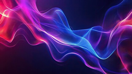 A vibrant abstract background with a gradient from dark blue to violet, purple, and red, featuring fluid,