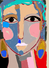 colourful face portrait illustration 