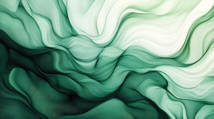 Fototapeta premium Abstract illustration with flowing green lines, evoking a sense of movement and nature.