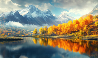 autumn landscape in the mountains
